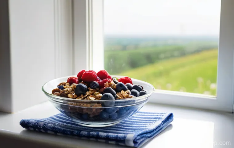 프로바이오틱스 음식을 포함한 식사 계획 - **A Vibrant Probiotic Breakfast**
    A cheerful, casually dressed young adult, appearing healthy an...