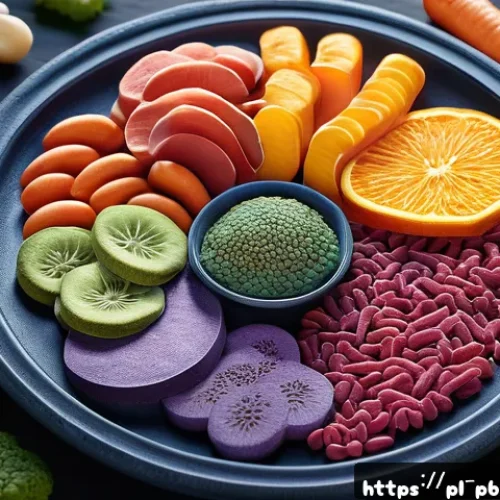 Home 32 프로바이오틱스와 소화 효소의 관계 - A detailed and vibrant illustration of a healthy human digestive system interior, showcasing a diver...